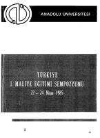 1. Maliye Eğitimi Sempozyumu: Türkiye'de Maliye Eğitimi (1985) [PDF]