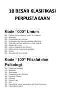 10 Besar Klasifikasi Perpustakaan