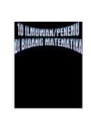 10 Ilmuwan/Penemu Di Bidang Matematika