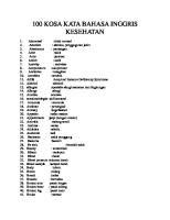 100 Kosa Kata Bahasa Inggris Kesehatan