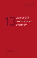 13 Ways to Learn Japanese More Effectively [PDF]