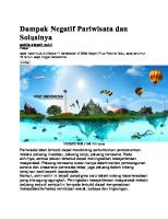 3.3 Dampak Negatif Pariwisata Dan Solusinya