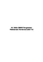 4A. Daftar SIMAK Pengawasan Pelaksanaan Konstruksi Jalan Tol