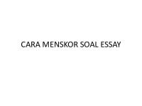 8 Cara Menskor Soal Essay