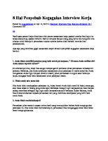 8 Hal Penyebab Kegagalan Interview Kerja