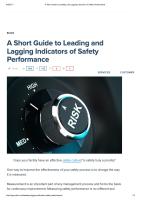 A Short Guide To Leading and Lagging Indicators of Safety Performance [PDF]