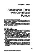 Acceptance Tests of Centrifugal Pumps