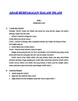 Adab Berpakaian Dalam Islam