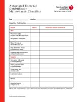 AED AHA Maintenance Checklist