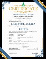 AL-Miftah Certificates