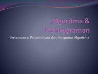 Algoritma Dan Pemrograman-Pertemuan 1