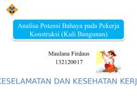 Analisa Potensi Bahaya Pada Pekerja Konstruksi (Kuli