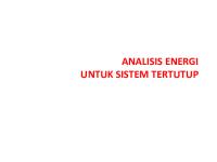 Analisis Energi Pada Sistem Tertutup