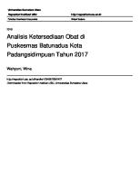 Analisis Ketersediaan Obat Di Puskesmas Batunadua Kota Padangsidimpuan Tahun 2017 [PDF]