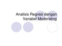 Analisis Regresi Dengan Variabel Moderating & Intervening