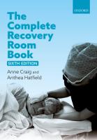 @anesthesia Books 2021 The Complete Recovery Room Book 6th Edition