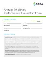 Annual Employee Performance Evaluation Form