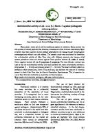 Antimicrobial Activity of Alo e V e Ra (L.) Burm. F. Against Pathogenic Microorganisms