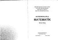 Antrenmanlarla Matematik - 1. Kitap