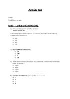 Aptitude Test: Section - I: Aptitude and Logical Reasoning