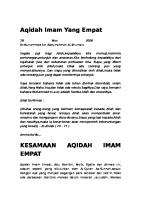 Aqidah Imam Yang Empat