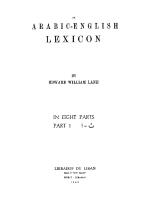 Arabic-english lexicon [vol 1] [PDF]