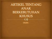 Artikel Anak Kebutuhan Khusus