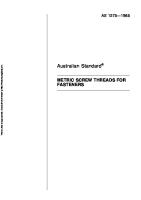 As 1275-1985 Metric Screw Threads For Fasteners [PDF]