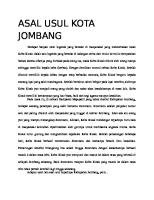 Asal Usul Kota Jombang