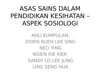 Asas Sains Dalam Pendidikan Kesihatan - Aspek Sosiologi