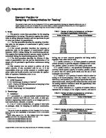 ASTM D 4354-99 Standard Practice For Sampling of Geosynthetics For Testing