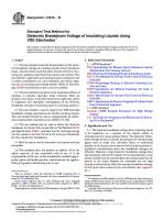 ASTM D1816 - 12 (2019) Standard Test Method For Dielectric Breakdown Voltage of Insulating Liquids Using VDE Electrodes [PDF]