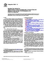 ASTM D5504-12 Standard Test Method For Determination of Sulfur Compounds in Natural Gas and Gaseous Fuels by Gas Chromatography and Chemiluminescence