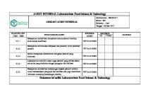 AUDIT INTERNAL Laboratorium Food Science