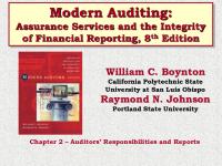 Auditors Responsibilities and Reports