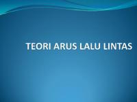 Bab III - Teori Arus Lalu Lintas