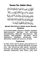 Bacaan Doa Setelah Adzan