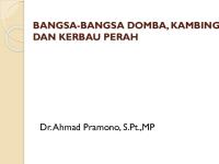 Bangsa-Bangsa Domba, Kambing Dan Kerbau Perah PDF