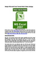 Belajar Microsoft Excel Pemula Mahir Dalam Sekejap [PDF]