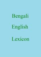 Bengali English Lexicon