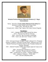 Biodata Perdana Menteri Malaysia