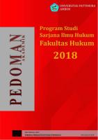 Buku Pedoman Akademik Prodi Sarjana Fakultas Hukum UNPATTI - 2018