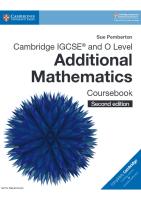 Cambridge IGCSE Additional Math Course Book PDF [PDF]