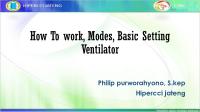 Cara Kerja, Mode, Setting Dasar Ventilator