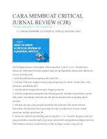 Cara Membuat Critical Jurnal Review