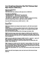 Cara Menghitung Kebutuhan Pipe Wall Thickness