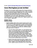 Cara Meringkas Jurnal Artikel