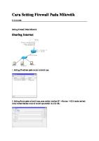 Cara Setting Firewall Pada Mikrotik