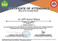 Certificate Dr. Jeffri Januar Wijaya - PABOI Jabar