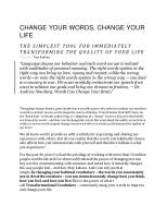 Change Your Words Change Your Life